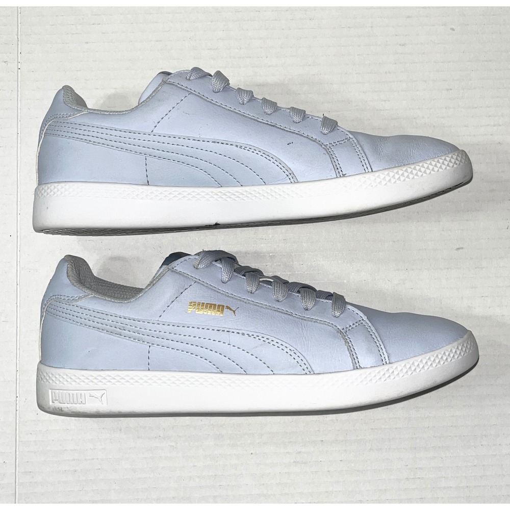 Puma Smash v2 Sneakers Women's 9 Light Blue Gold 360780 casual Tennis